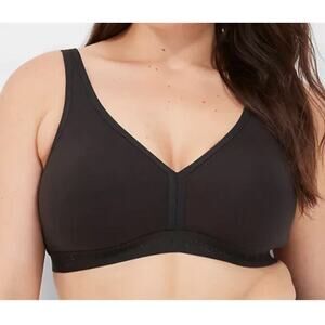 Cacique Lane Bryant Bra 48DD Unlined Full Coverage No-Wire Black